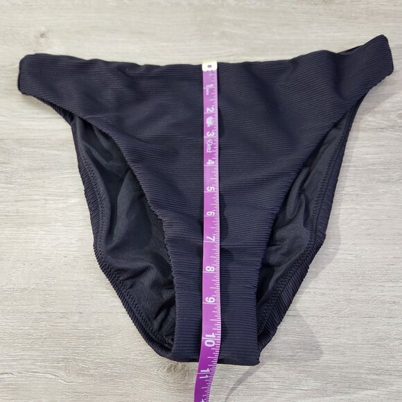 J. Crew Black Ribbed High Rise Swim Bottom Style BE808 New With Tags Women's S - Picture 4 of 16